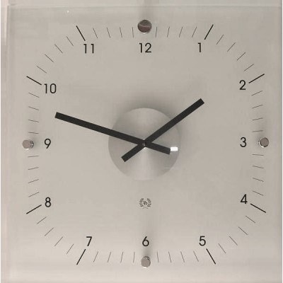 Dik facet geslepen matglazen wandklok 